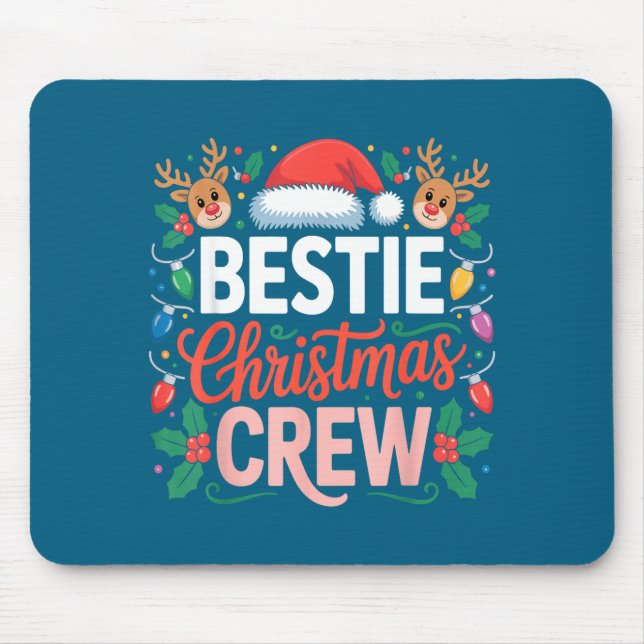 Alfombrilla De Ratón Ie Christmas Crew Santa Hat Holiday Art Matching F (Frente)