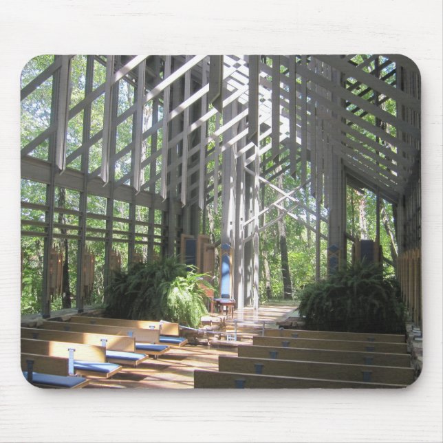 Alfombrilla De Ratón Iglesia del vidrio de Eureka Springs, AR (Frente)