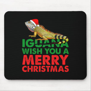 Alfombrilla De Ratón Iguana te desea una feliz Navidad Iguana divertido