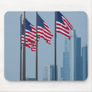 Alfombrilla De Ratón Illinois, Chicago. Navy Pier, banderas de EE. UU. 