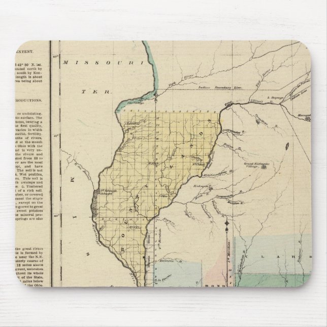 Alfombrilla De Ratón Illinois en 1822 (Frente)