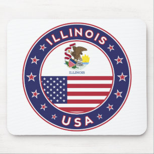 Alfombrilla De Ratón Illinois, Estados Unidos, camiseta de Illinois
