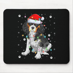 Alfombrilla De Ratón Iluminación de Navidad Santa Cavalier King Charles