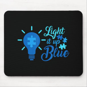 Alfombrilla De Ratón Iluminar el autismo azul Concienciación Cinta de r