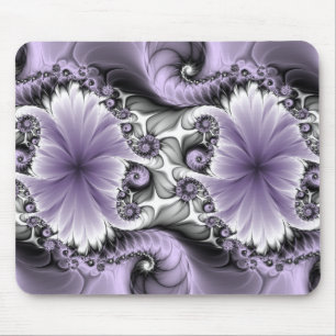 Alfombrilla De Ratón Ilusión Lilac Resumen Arte Fractal Floral Fantasía