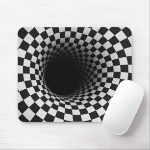 Alfombrilla De Ratón Ilusión óptica de agujero en blanco y negro