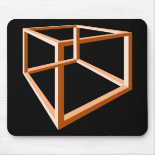 Alfombrilla De Ratón Ilusión óptica de una construcción naranja imposib