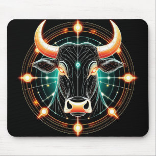 Alfombrilla De Ratón Ilustración abstracta de Tauro brillante
