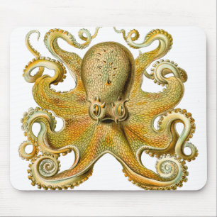 Alfombrilla De Ratón Ilustración antigua de pulpo monstruo marino
