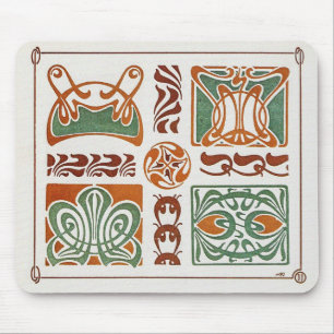 Alfombrilla De Ratón Ilustracion Art Nouveau vintage de Alphonse Mucha