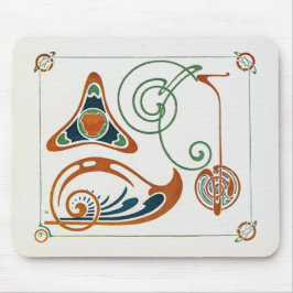 Alfombrilla De Ratón Ilustracion Art Nouveau vintage de Mucha