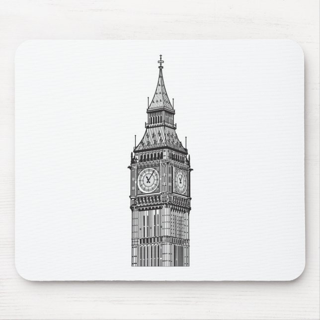 Alfombrilla De Ratón Ilustracion Big Ben de Londres (Frente)