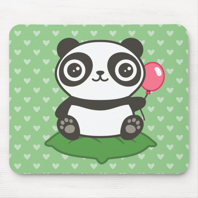 Alfombrilla De Ratón Ilustracion Cute Panda (Frente)