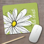 Alfombrilla De Ratón Ilustracion Daisy Floral de moda - cal y amarillo<br><div class="desc">Una obra de arte zen y caprichosa,  hipster. Puede añadir un nombre,  un monograma u otro texto personalizado. Si necesita mover el dibujo,  haga clic en el botón personalizar para realizar cambios.</div>