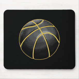 Alfombrilla De Ratón Ilustracion de baloncesto Black Gold Ball Design S