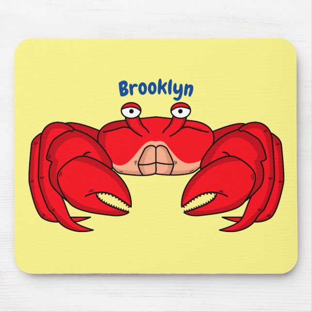 Alfombrilla De Ratón Ilustracion de cangrejo rojo (Frente)