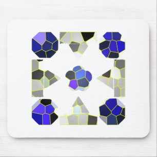 Alfombrilla De Ratón Ilustracion de color Formas de brillo, gris y azul