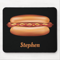 Ilustración de comida rápida de hot dog con nombre