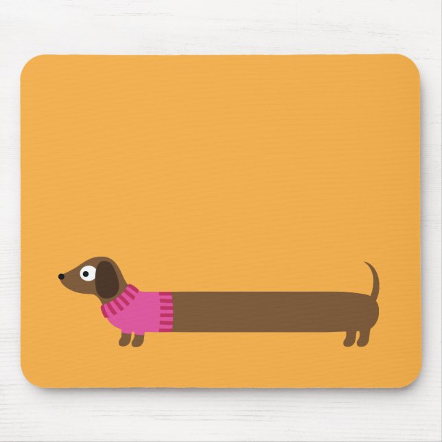 Alfombrilla De Ratón Ilustracion de Cute Long Dachshund (Frente)