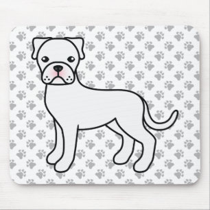 Alfombrilla De Ratón Ilustración de dibujos animados de Boxer blanco li