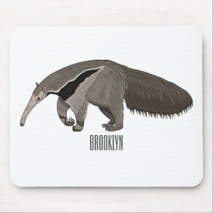 Alfombrilla De Ratón Ilustración de dibujos animados de oso hormiguero 