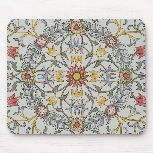 Alfombrilla De Ratón Ilustracion de flores de círculo floral William Mo (Frente)