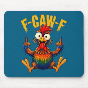 Alfombrilla De Ratón Ilustración de gallo gracioso pájaro gallina Cacar