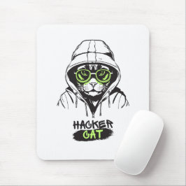 Alfombrilla De Ratón Ilustración de gato hacker lindo – Regalo de ciber