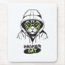 Ilustración de gato hacker lindo – Regalo de ciber