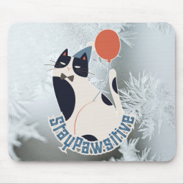 Alfombrilla De Ratón Ilustración de gato Stay Pawsitive Arte moderno ar