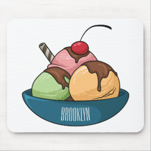 Alfombrilla De Ratón Ilustracion de helado personalizado