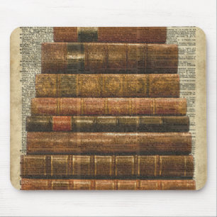 Alfombrilla De Ratón Ilustracion de libros antiguo sobre la página del