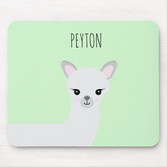 Alfombrilla De Ratón Ilustracion de llama lindo y personalizado (Frente)