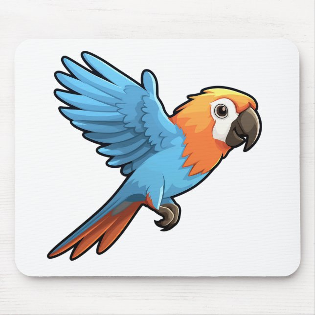 Alfombrilla De Ratón ilustracion de loro personalizado (Frente)