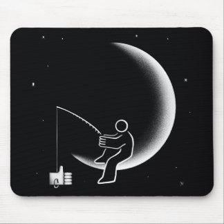 Alfombrilla De Ratón Ilustración de Luna Creciente Pescando Me Gusta