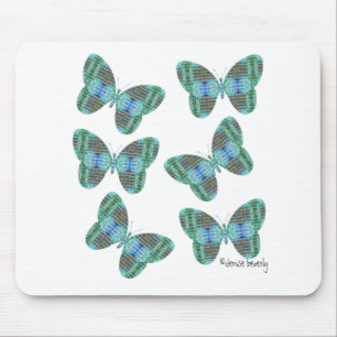 Alfombrilla De Ratón Ilustracion de mariposa con joyas