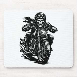 Alfombrilla De Ratón Ilustración de motocicleta de esqueleto de ciclist