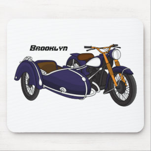 Alfombrilla De Ratón Ilustracion de motocicleta púrpura de Sidecar