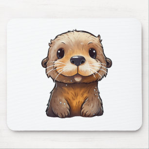 Alfombrilla De Ratón ilustracion de nutria personalizado
