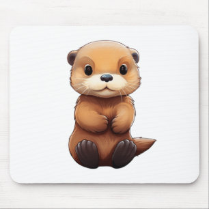 Alfombrilla De Ratón ilustracion de nutria personalizado