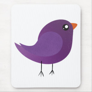Alfombrilla De Ratón Ilustración de pajarito morado lindo