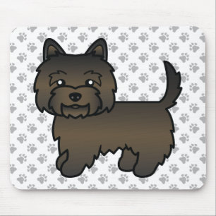 Alfombrilla De Ratón Ilustración de perro Cairn Terrier de capa oscura