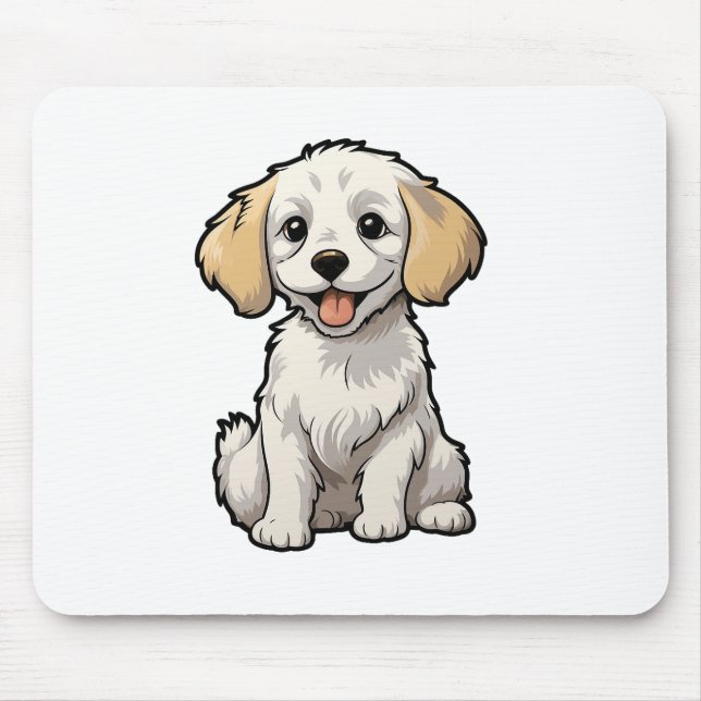 Alfombrilla De Ratón Ilustracion de perro de dibujos animados (Frente)