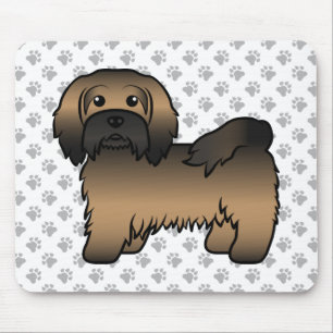 Alfombrilla De Ratón Ilustración de perro de dibujos animados Havanés a