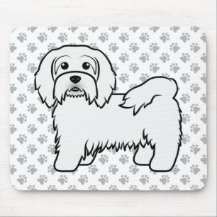 Alfombrilla De Ratón Ilustración de perro de dibujos animados Havanés b