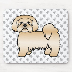 Alfombrilla De Ratón Ilustración de perro de dibujos animados Lhasa Aps
