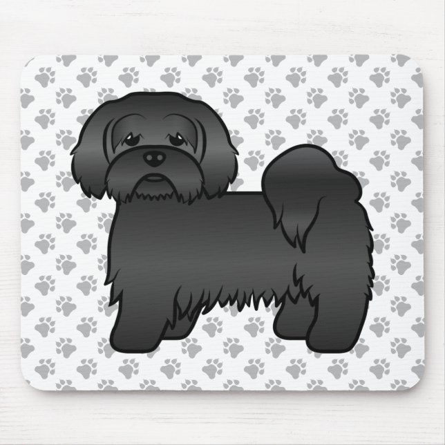 Alfombrilla De Ratón Ilustración de perro de dibujos animados Lhasa Aps (Frente)