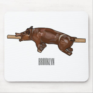 Alfombrilla De Ratón Ilustracion de personalizado asado de cerdo / cerd