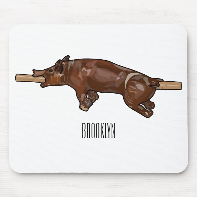 Alfombrilla De Ratón Ilustracion de personalizado asado de cerdo / cerd (Frente)