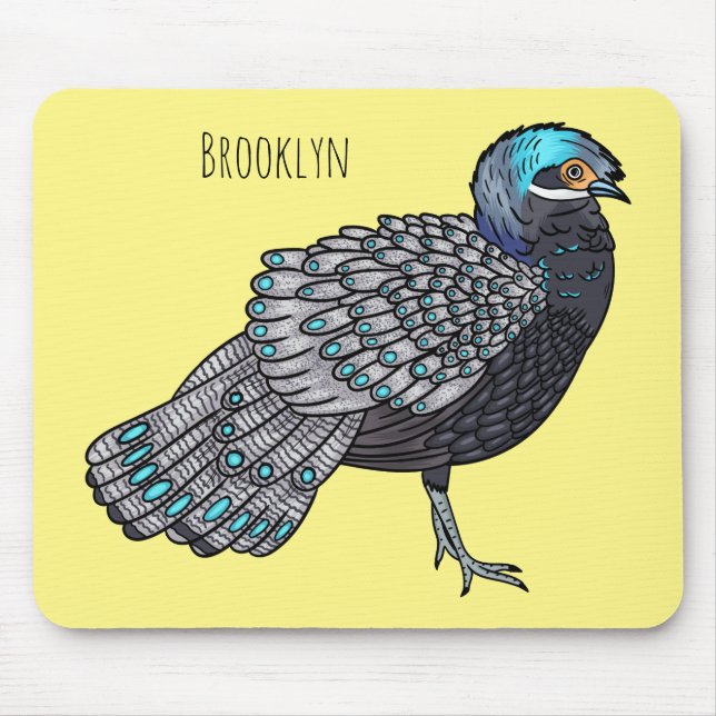 Alfombrilla De Ratón Ilustracion de personalizado de aves de pavo real  (Frente)